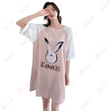 imitation silk t shirt nightgown